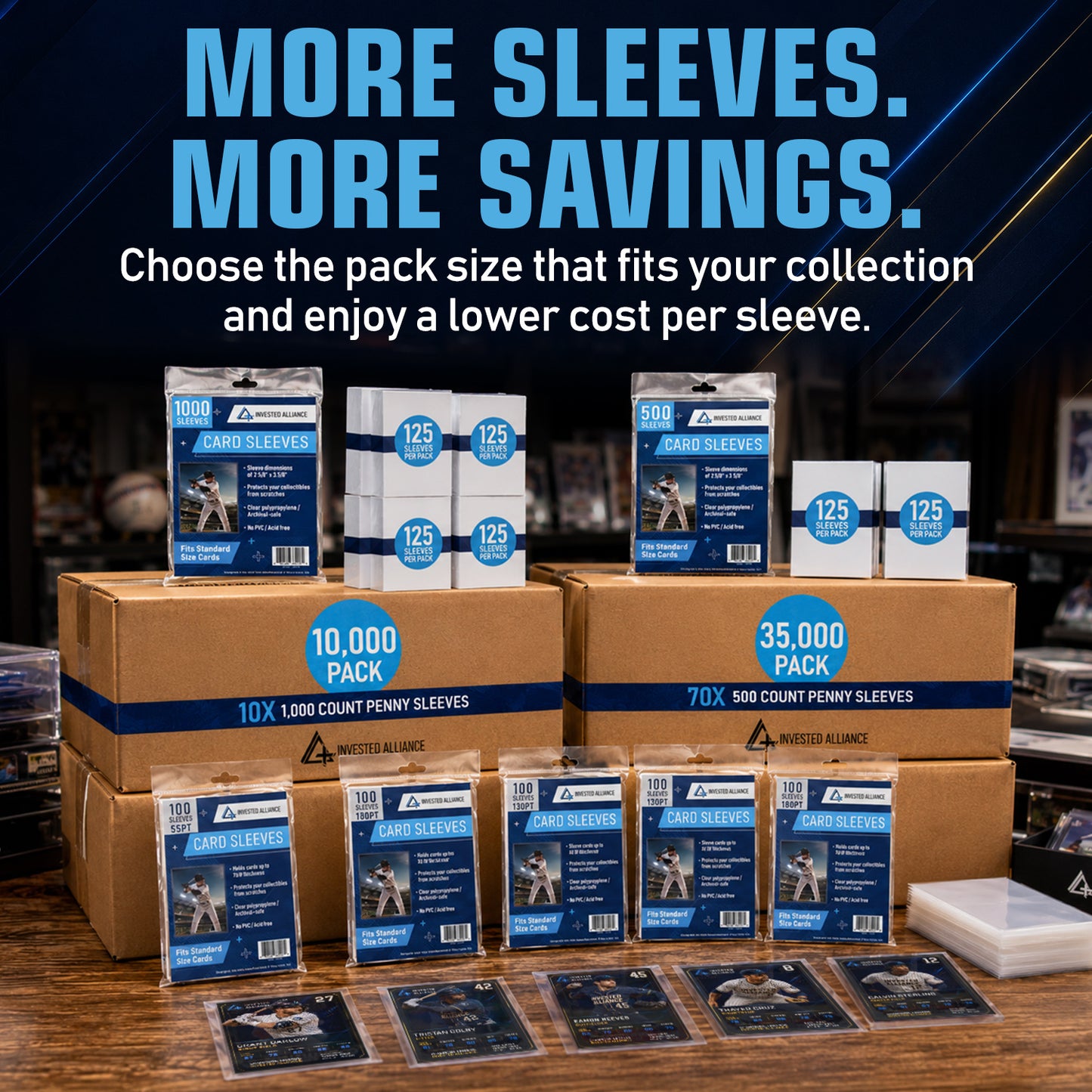 10,000 Pack - Standard Size Penny Sleeves