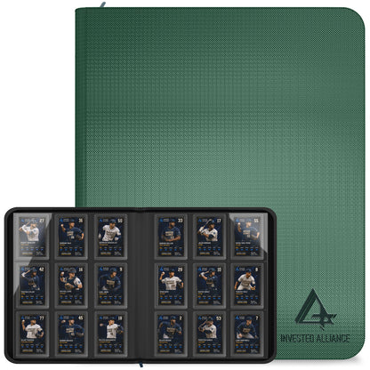 Premium Top Loader Binder for Trading Cards - Holds 288 Toploaders, 9-Pocket (Green)