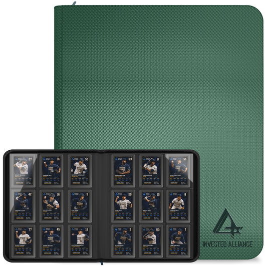 Premium Top Loader Binder for Trading Cards - Holds 288 Toploaders, 9-Pocket (Green)