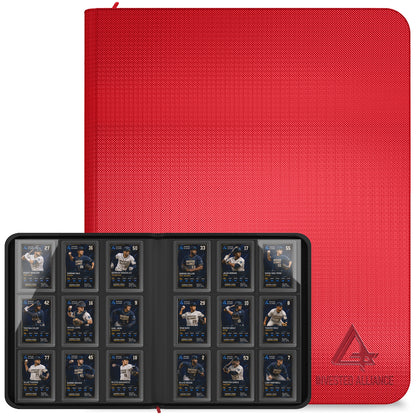 Premium Top Loader Binder for Trading Cards - Holds 288 Toploaders, 9-Pocket (Red)