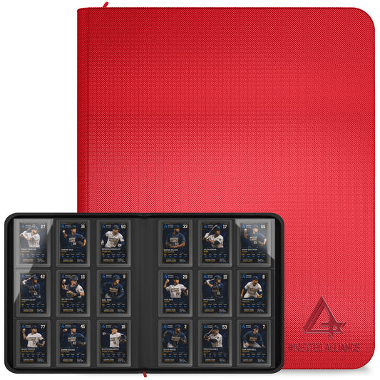 Premium Top Loader Binder for Trading Cards - Holds 288 Toploaders, 9-Pocket (Red)