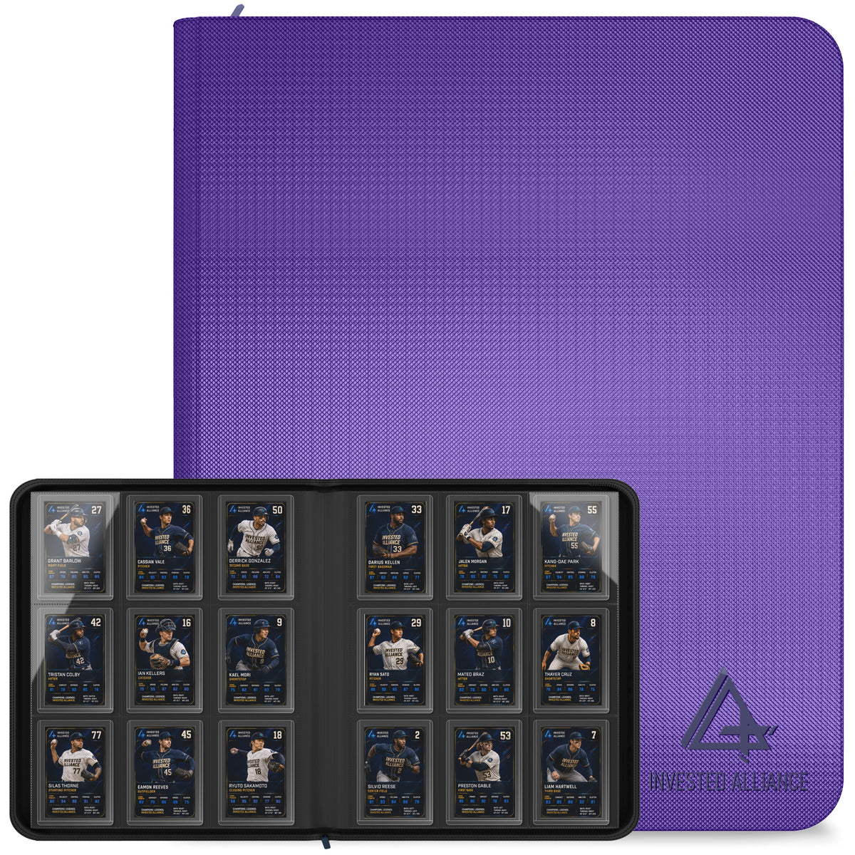 Premium Top Loader Binder for Trading Cards - Holds 288 Toploaders, 9-Pocket (Purple)