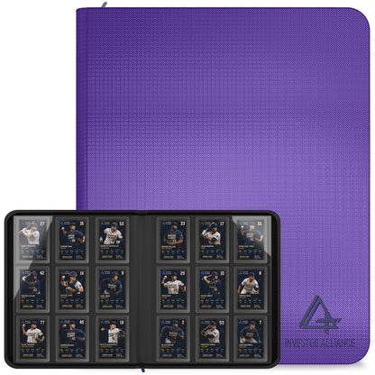 Premium Top Loader Binder for Trading Cards - Holds 288 Toploaders, 9-Pocket (Purple)
