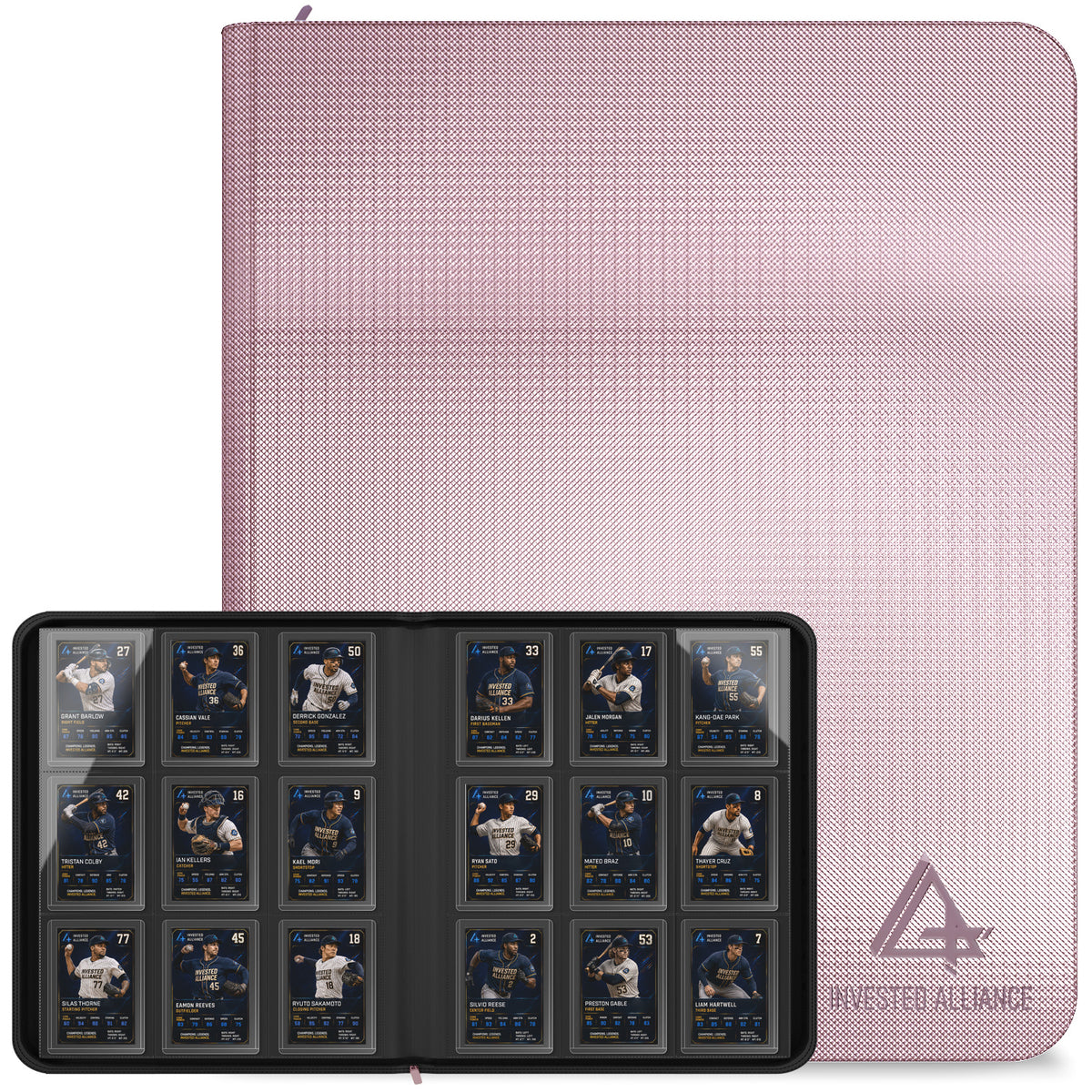 Premium Pink Top Loader Binder for Trading Cards - Holds 288 Toploaders, 9-Pocket