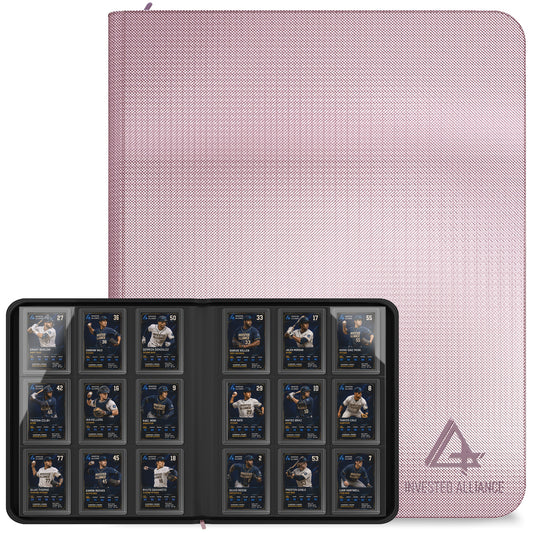 Premium Pink Top Loader Binder for Trading Cards - Holds 288 Toploaders, 9-Pocket