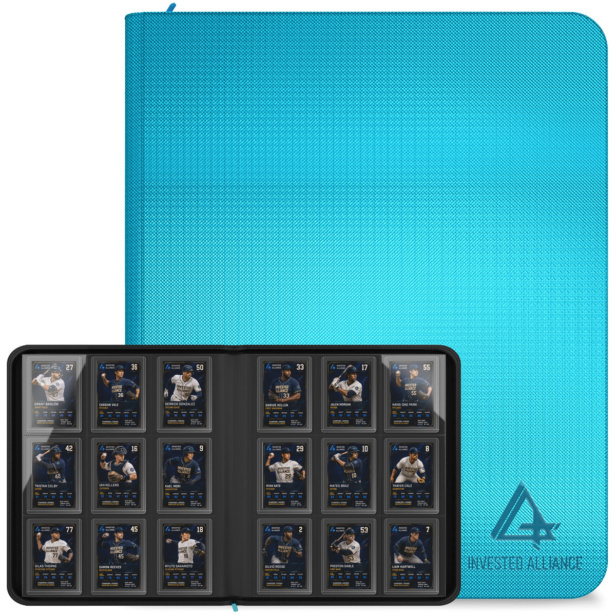 Premium Top Loader Binder for Trading Cards - Holds 288 Toploaders, 9-Pocket (Teal)