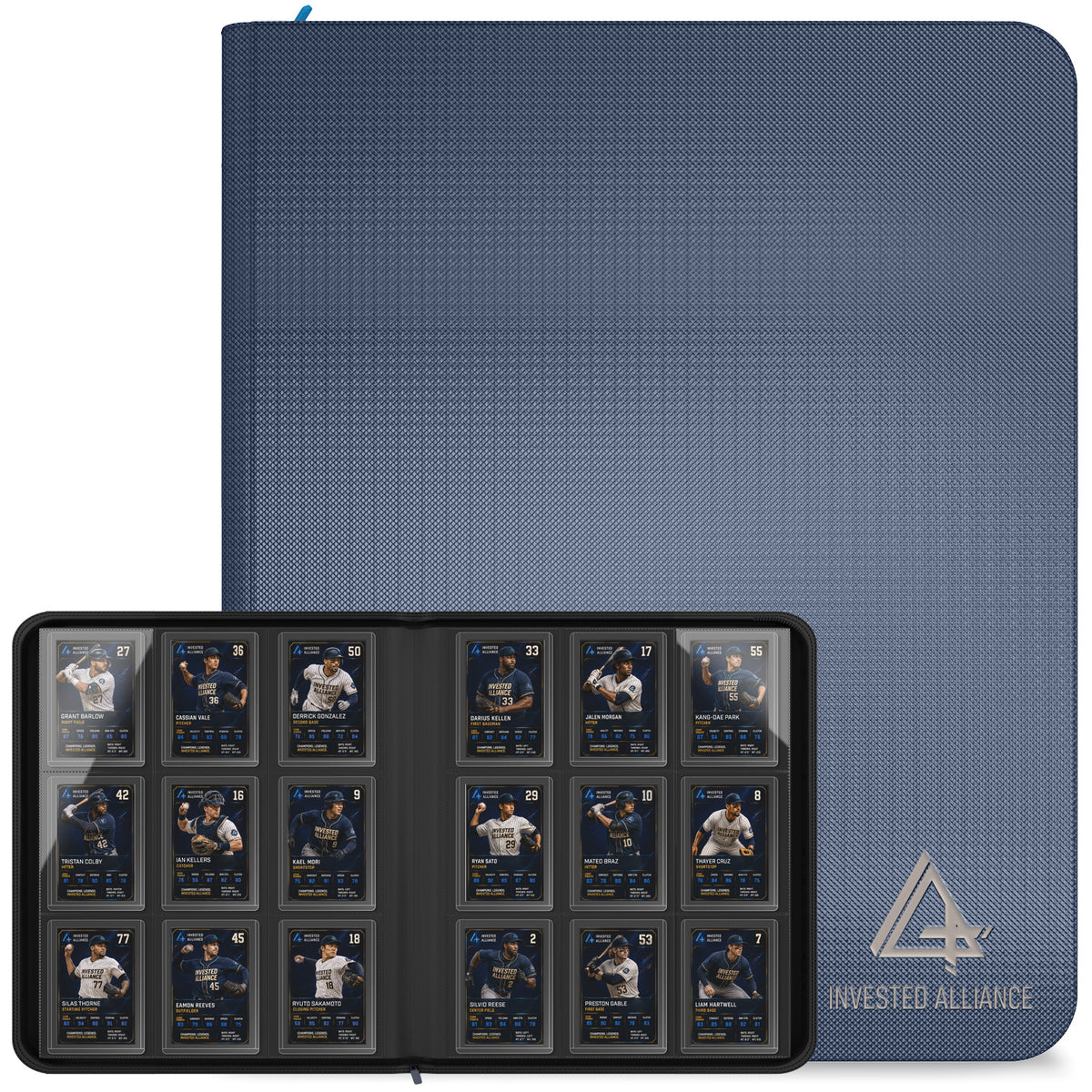 Premium Top Loader Binder for Trading Cards - Holds 288 Toploaders, 9-Pocket (Blue)