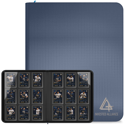 Premium Top Loader Binder for Trading Cards - Holds 288 Toploaders, 9-Pocket (Blue)
