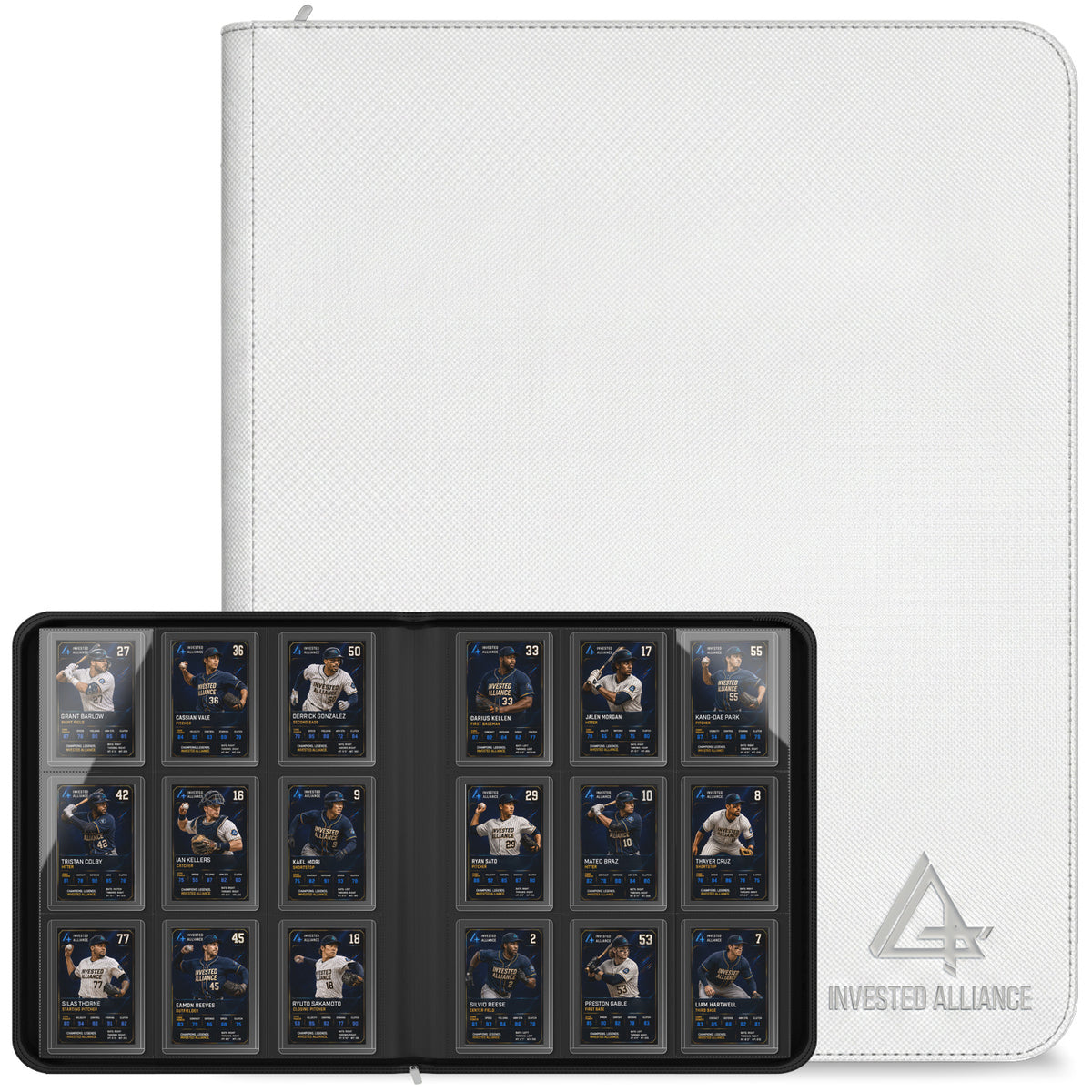 Premium Top Loader Binder for Trading Cards - Holds 288 Toploaders, 9-Pocket (White)