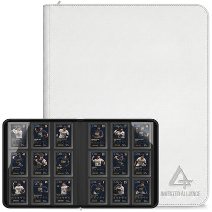 Premium Top Loader Binder for Trading Cards - Holds 288 Toploaders, 9-Pocket (White)