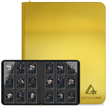 Premium Top Loader Binder for Trading Cards - Holds 288 Toploaders, 9-Pocket (Yellow)