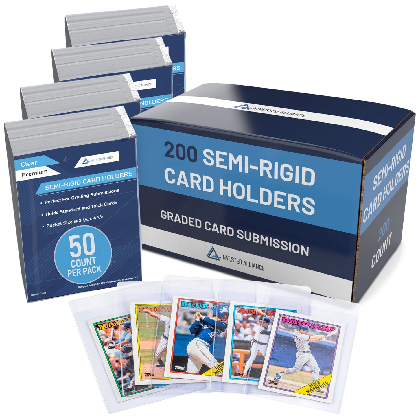 200 Pack - Semi Rigid Card Holders