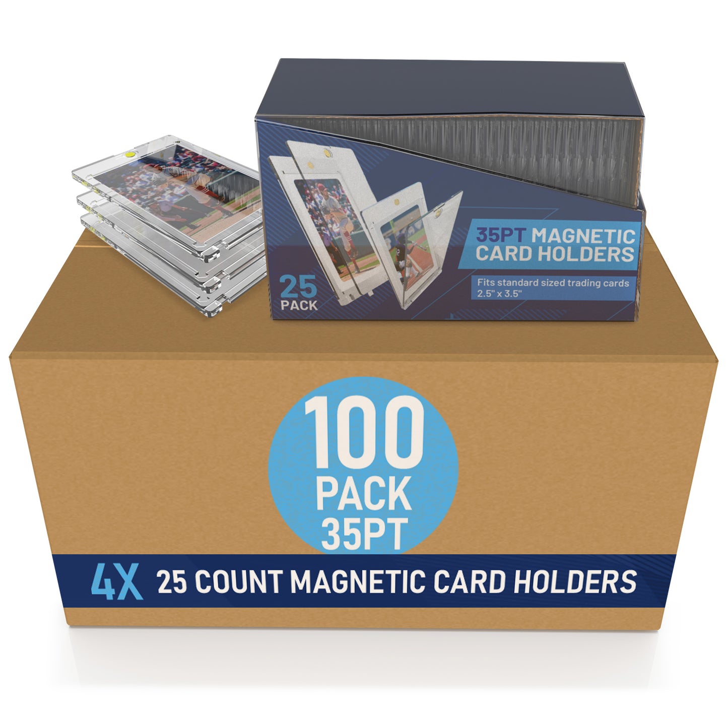 35PT - 100 Pack Premium Magnetic Card Holder