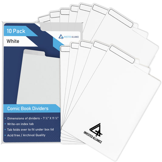 10 Pack - White Comic Book Dividers