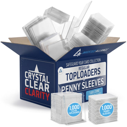 20PT - 1,000 Pack Top Loaders & 1,000pk Standard Size Penny Sleeves