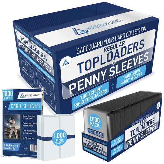 20PT - 1,000 Pack Top Loaders & 1,000pk Standard Size Penny Sleeves