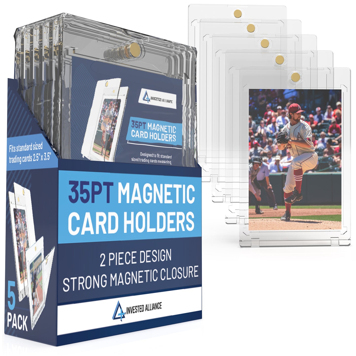 35PT - 5 Pack Premium Magnetic Card Holder