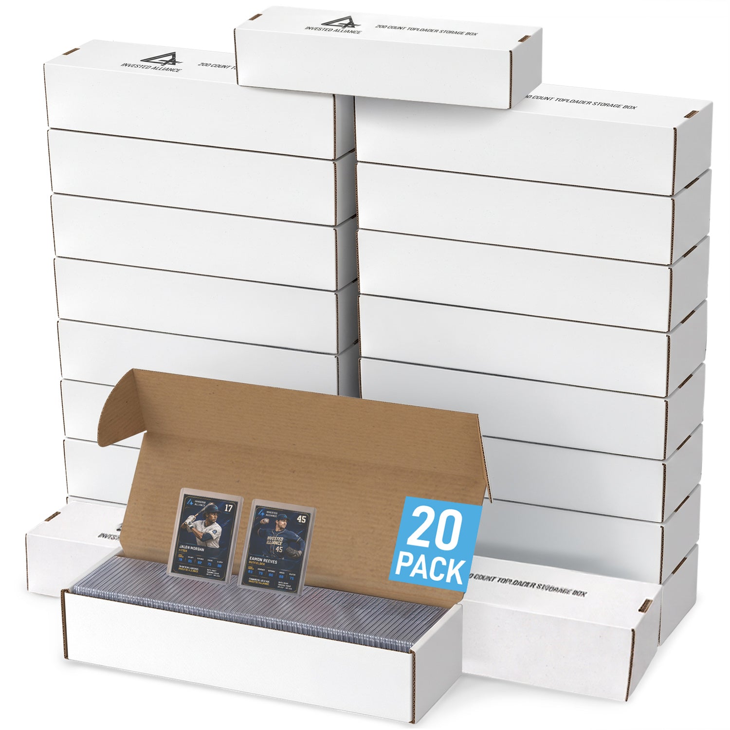 20 Pack - Premium Toploader Cardboard Storage Boxes
