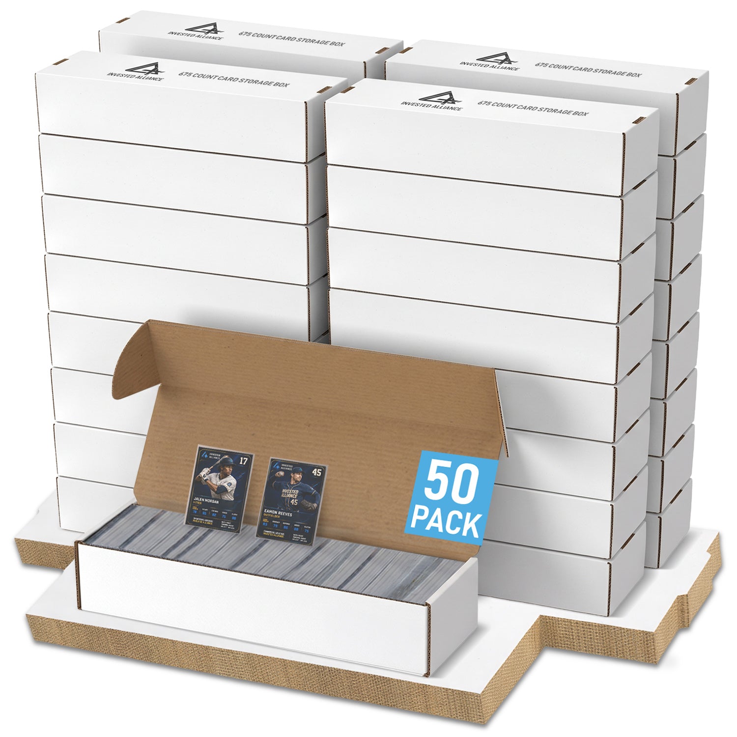 50 Pack - Premium Cardboard Storage Boxes