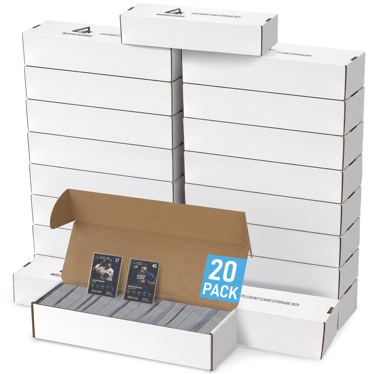 20 Pack - Premium Cardboard Storage Boxes
