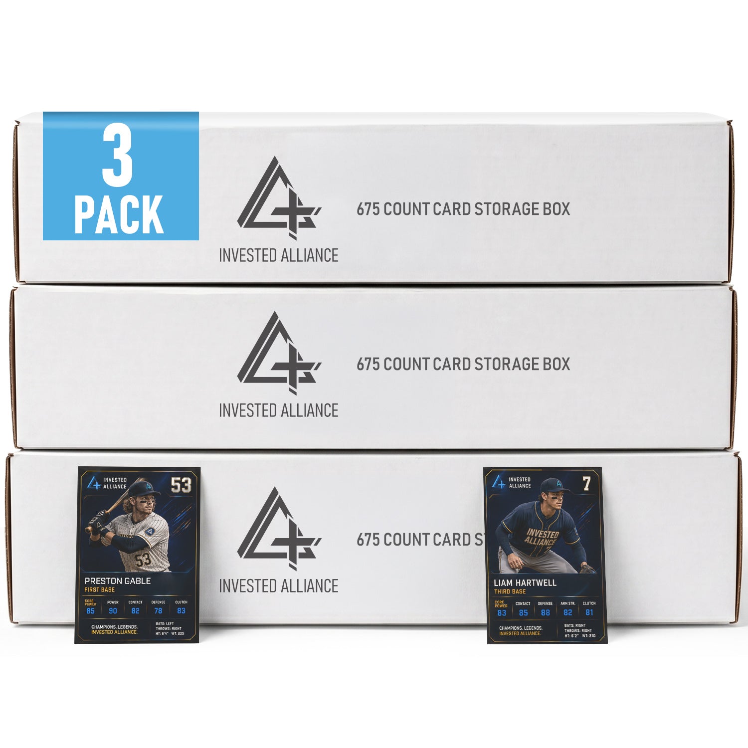 3 Pack - Premium Cardboard Storage Boxes