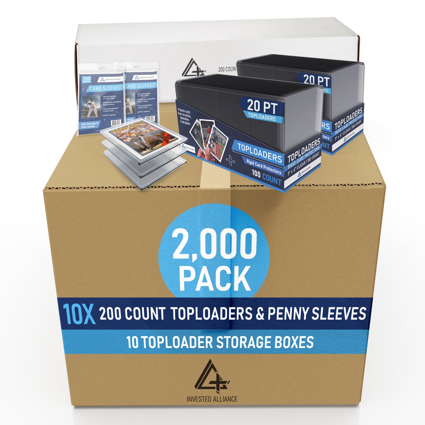 20PT Premium Top Loaders and Penny Sleeves 2,000 Pack